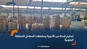 تسليم شحنة من الأدوية ومشغلات المعامل للمنطقة الجنوبية