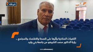 التغيرات المناخية وأثرها على الصحة والاقتصاد والمجتمع ..  رؤية الدكتور محمد الشيبغو من جامعة بني وليد