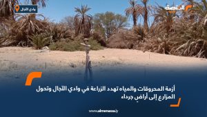 أزمة المحروقات والمياه تهدد الزراعة في وادي الآجال وتحول المزارع إلى أراضٍ جرداء
