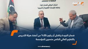 ضمان الجودة يناقش أن يكون 25% من أعضاء هيئة التدريس بالتعليم العالي الخاص منسبين للمؤسسة