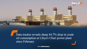 Data tracker reveals sharp 44.7% drop in crude oil consumption at Libya's Ubari power plant since February