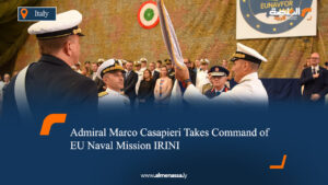 Admiral Marco Casapieri Takes Command of EU Naval Mission IRINI