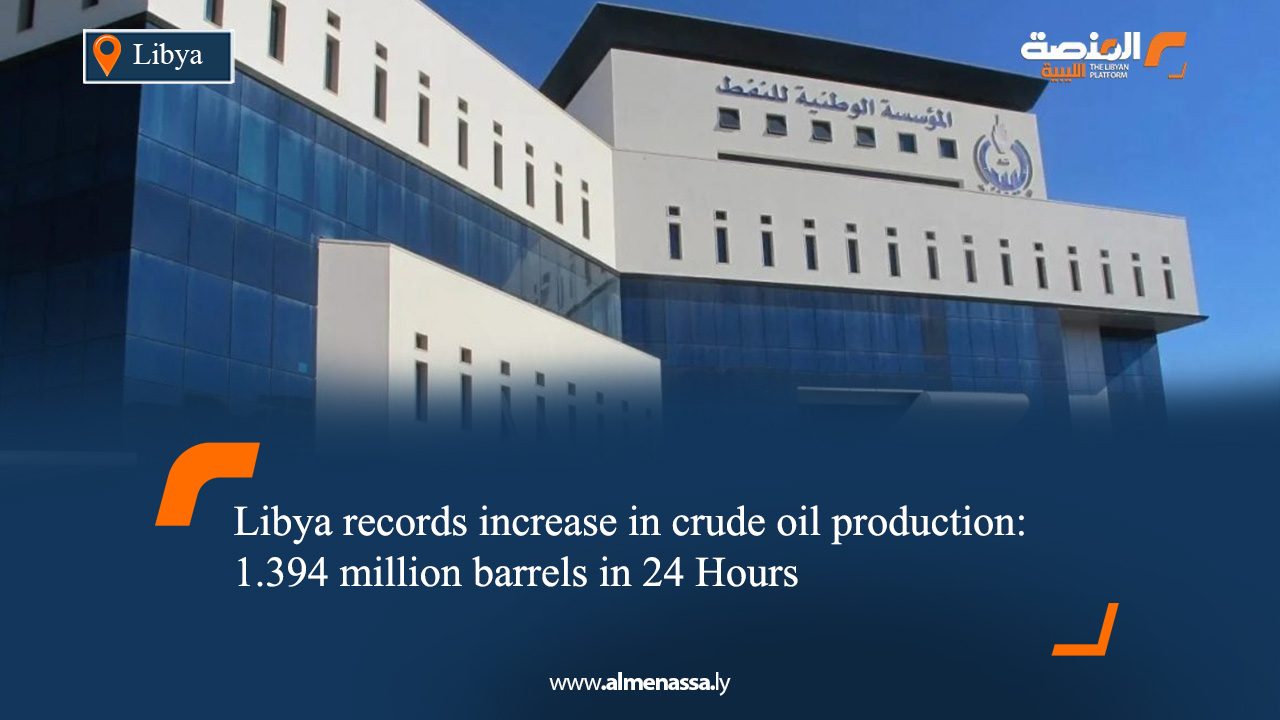 Libya records increase in crude oil production: 1.394 million barrels in 24 Hours