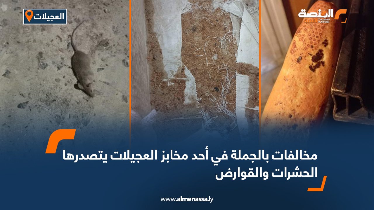 مخالفات بالجملة في أحد مخابز العجيلات يتصدرها الحشرات والقوارض