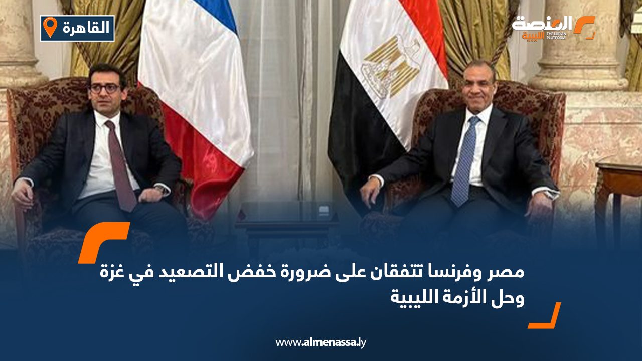 مصر وفرنسا تتفقان على ضرورة خفض التصعيد في غزة وحل الأزمة الليبية