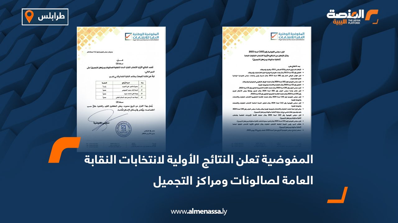 المفوضية تعلن النتائج الأولية لانتخابات النقابة العامة لصالونات ومراكز التجميل