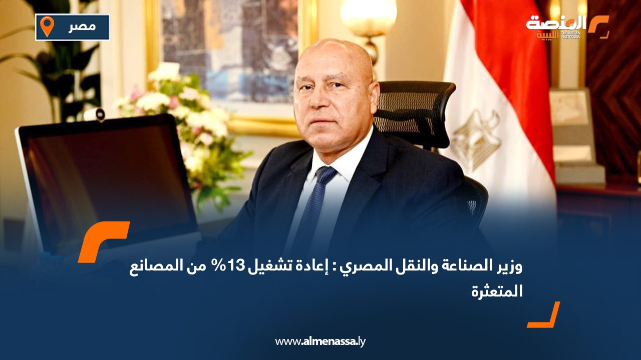 Wide Web وزير الصناعة والنقل المصري: إعادة تشغيل 13% من المصانع المتعثرة
