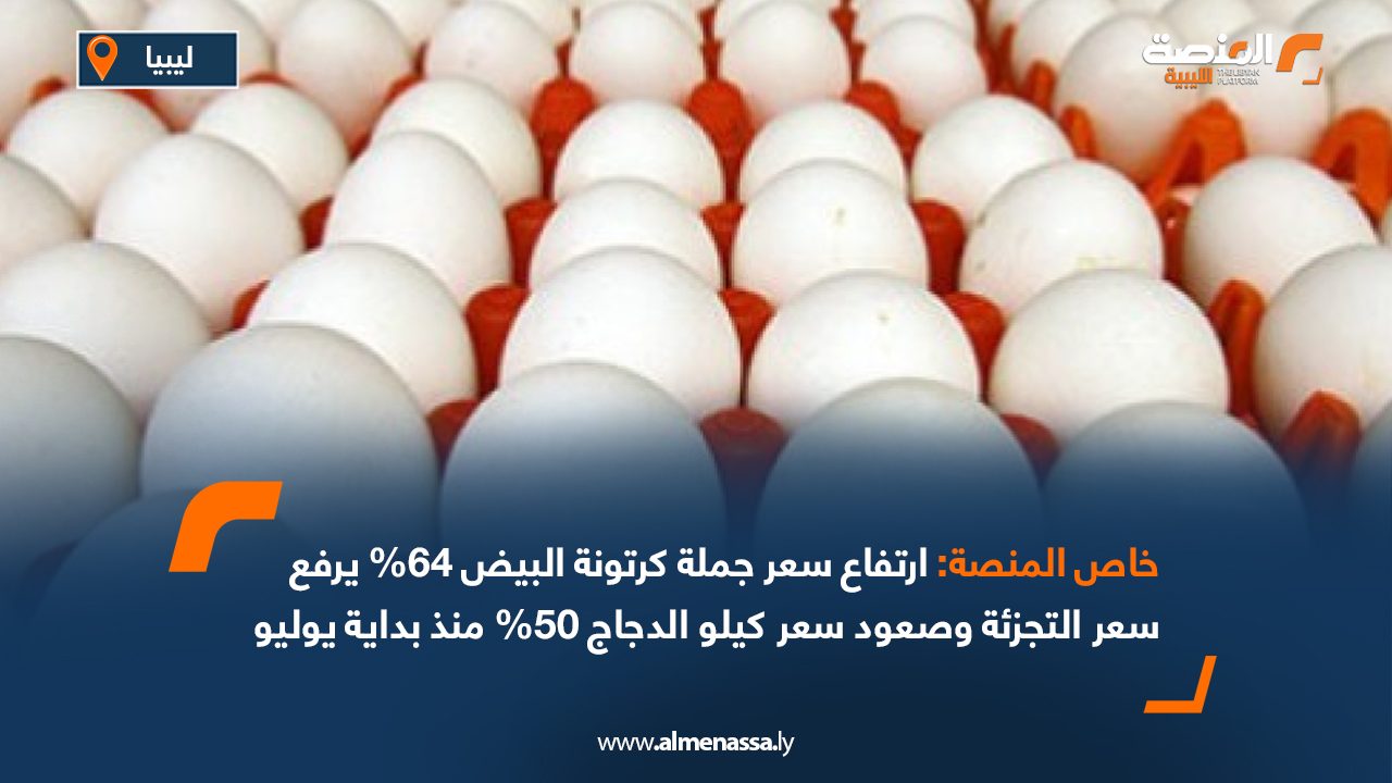 Wide Web خاص المنصة: ارتفاع سعر جملة كرتونة البيض 64% يرفع سعر التجزئة وصعود سعر كيلو الدجاج 50% منذ بداية يوليو