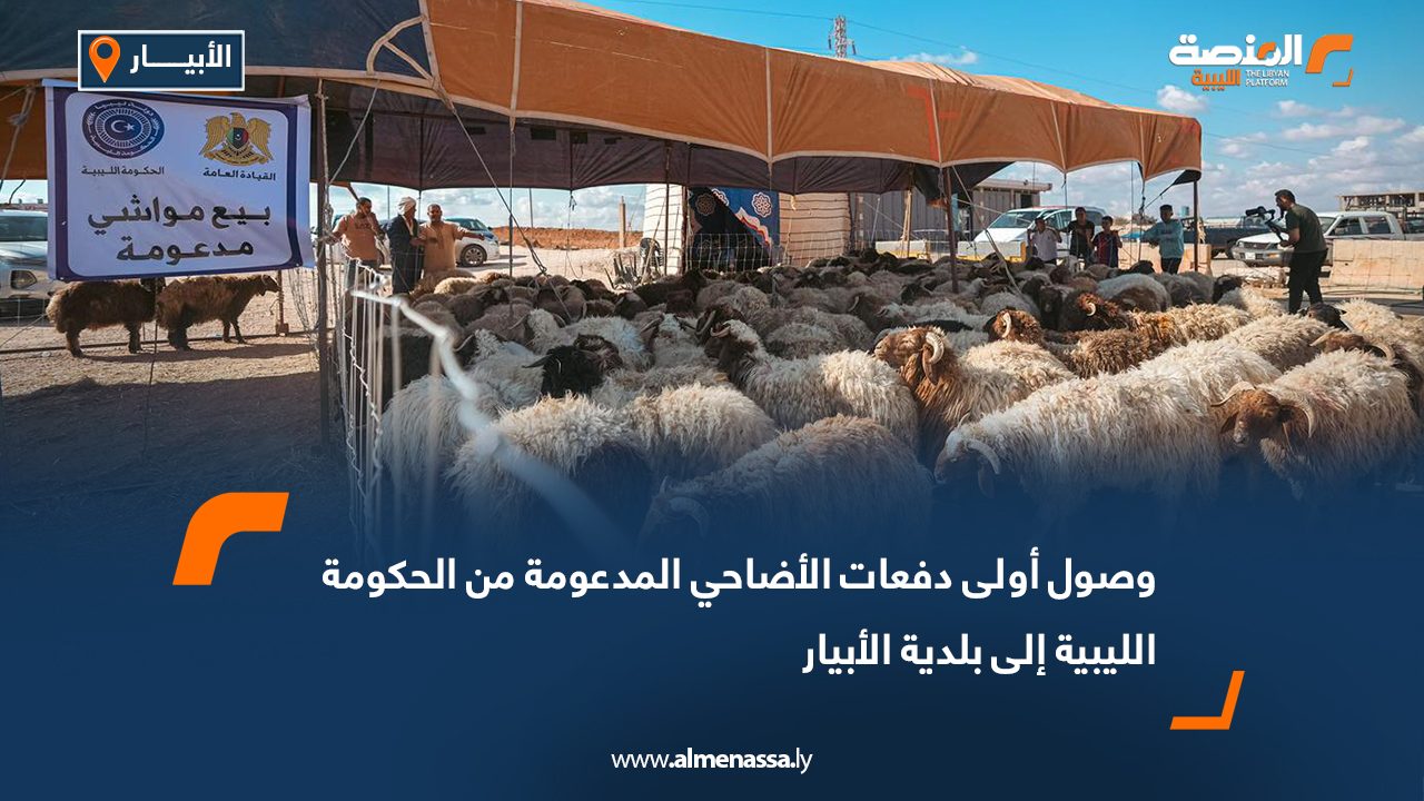 وصول أولى دفعات الأضاحي المدعومة من الحكومة الليبية إلى بلدية الأبيار