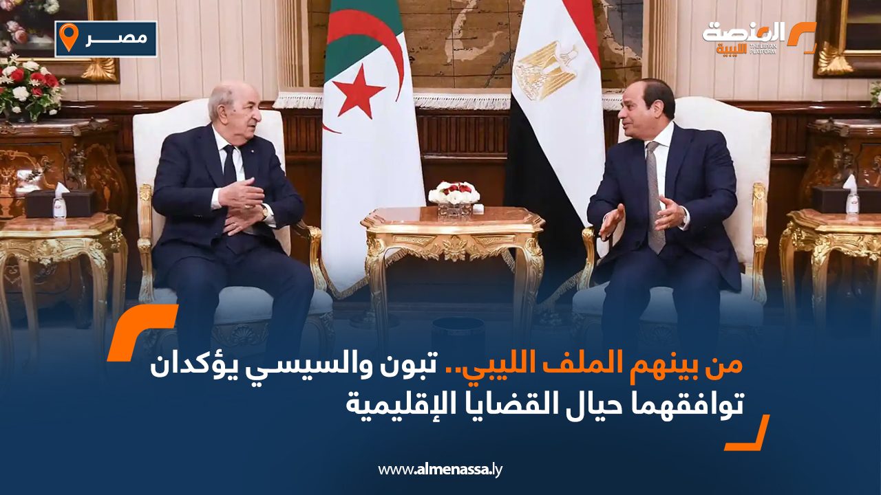 من بينهم الملف الليبي..تبون والسيسي يؤكدان توافقهما حيال القضايا الاقليمية
