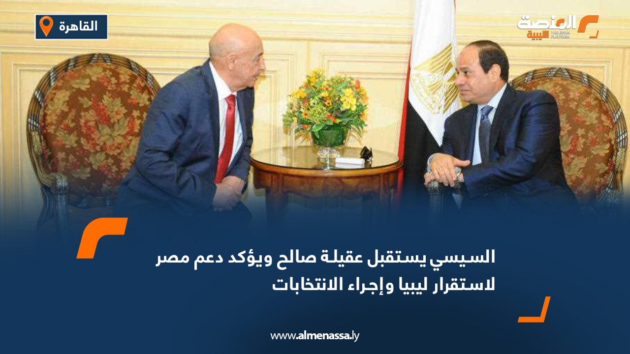 السيسي يستقبل عقيلة صالح ويؤكد دعم مصر لاستقرار ليبيا وإجراء الانتخابات