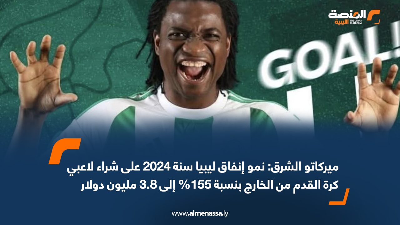 ميركاتو الشرق: نمو إنفاق ليبيا سنة 2024 على شراء لاعبي كرة القدم من الخارج بنسبة 155% إلى 3.8 مليون دولار