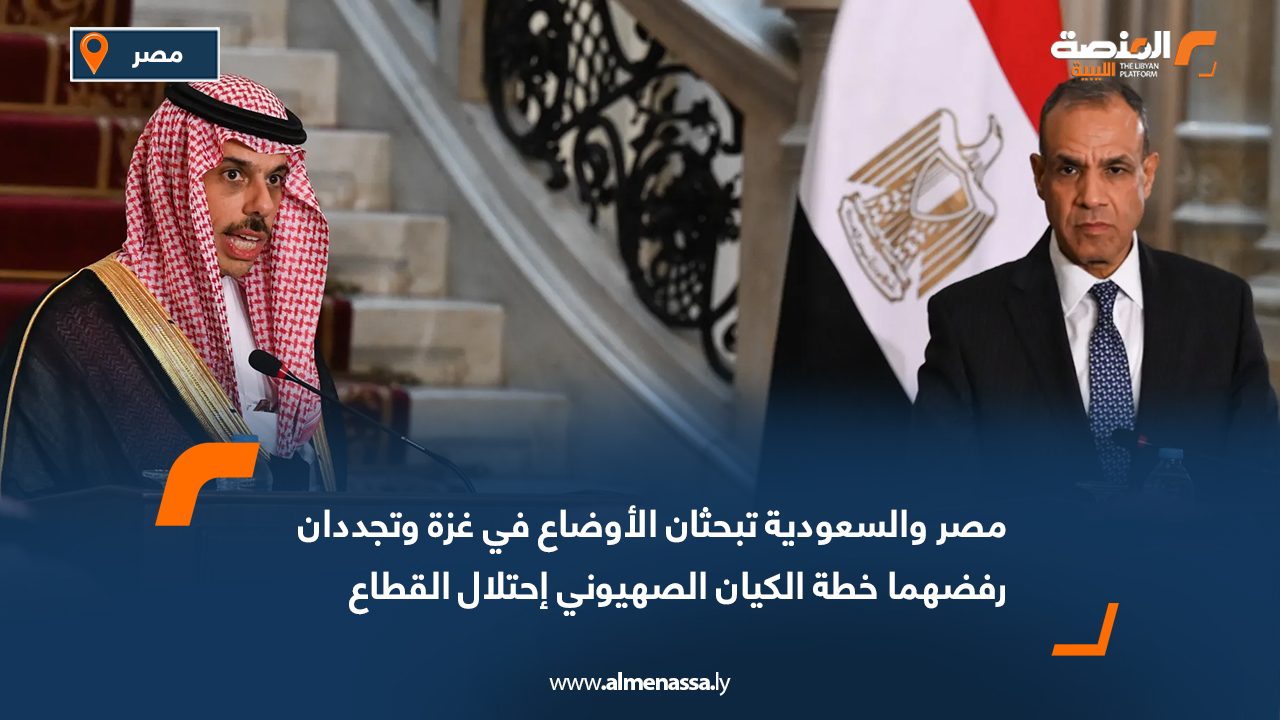 Wide Web مصر والسعودية تبحثان الأوضاع في غزة وتجددان رفضهما خطة الكيان الصهيوني إحتلال القطاع