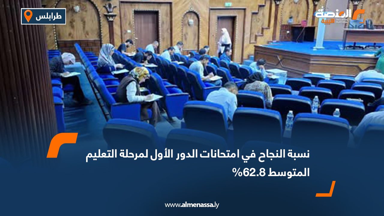 Wide Web نسبة النجاح في امتحانات الدور الأول لمرحلة التعليم المتوسط 62.8%