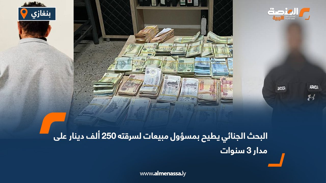 البحث الجنائي يطيح بمسؤول مبيعات لسرقته 250 ألف دينار على مدار 3 سنوات
