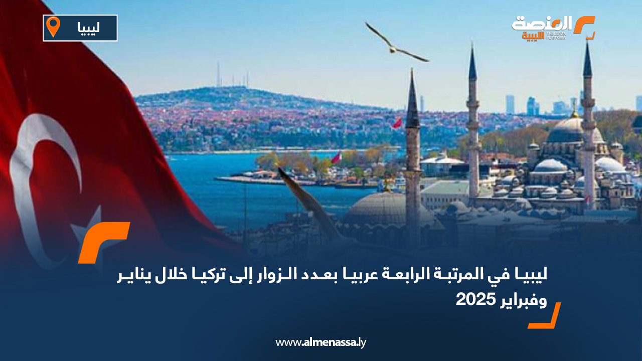 ليبيا في المرتبة الرابعة عربيا بعدد الزوار إلى تركيا خلال يناير وفبراير 2025